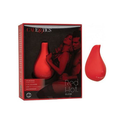 SensaToys Red Hot Glow RHG-10 Seductive Contoured Scoop Vibrator for All Genders - Red - Adult Naughty Store