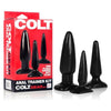 Colt Anal Trainer Kit - 3-Piece Butt Plug Set for Progressive Anal Training - Model XYZ123 - Unisex - Pleasure for Anal Play - Black