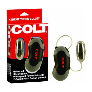 Colt Xtreme Turbo Bullet Waterproof Power Pak 2-Speed Vibrating Pleasure Toy for All Genders - Intense Stimulation in the Palm of Your Hand - Model CX-2000 - Black - Adult Naughty Store