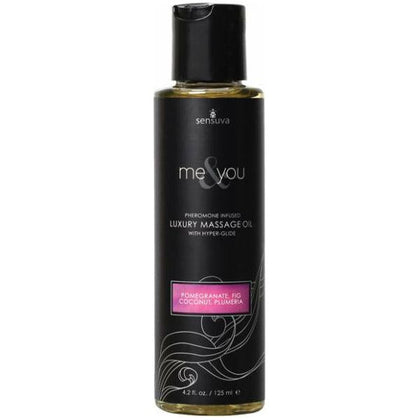 Introducing the SensaLux Me & You Luxury Massage Oil - Pomegranate Fig-Coconut Plumeria 4.2oz - Adult Naughty Store