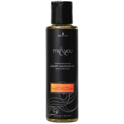 Introducing the Sensual Bliss Me & You Massage Oil - Sugar and Citrus 4.2oz - Adult Naughty Store