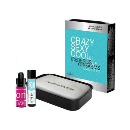 Sensuva Crazy Sexy Cool Icebergs & Orgasms Pleasure Kit - Arousal Oil and Nipple Balm Set for Her - Model: CSC-1001 - Enhance Sensations, Cooling Sensation, Strawberry Flavored, Tin Box