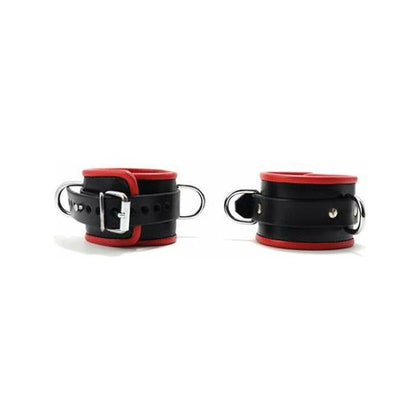 LeatherBound™ 665 Padded Locking Wrist Restraint - Model 665R, Unisex, Intense Pleasure, Red