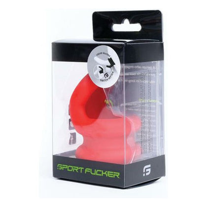 Sport Fucker Switch Hitter Silicone Cock Ring & Ball Stretcher - Model SF-CH-001 - Unisex - Enhances Pleasure - Red