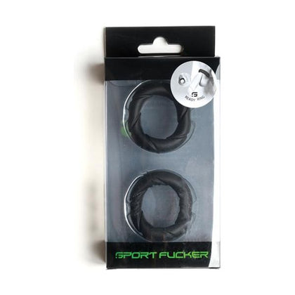 Sport Fucker Silicone Cock Rings Set - Ready Rings X2, Male, Cock and Ball Stretcher, Black