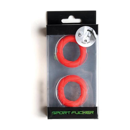 Sport Fucker Liquid Silicone Cock Rings - Ready Rings Model R2: Pack of 2 Male Cock Rings - Red