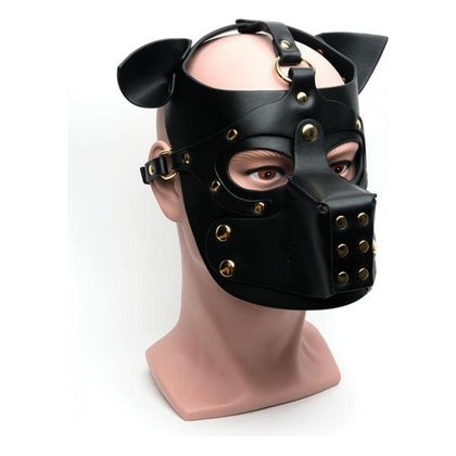 Explore the intriguing depths of fetish play with the Lux Fetish 665 Bondage Pup Hood - O/s Black, an exquisite PU puppy play hood meticulously crafted for enthusiasts of the puppy play fetish scene.