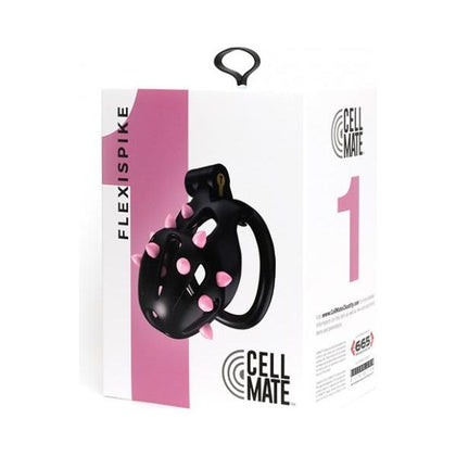 Sport Fucker Flexispike Chastity Cage - Model Cellmate Size 1: Male Genital Cage for Control and Customisation in Black/Pink
