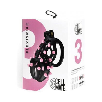 Sport Fucker Flexispike Cellmate Size 3 Chastity Cage for Men in Black/Pink - Ultimate Control for Intense Play