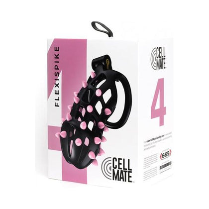 Sport Fucker Flexispike Cellmate Size 4 Black/Pink Male Chastity Cage - Ultimate Control for Discreet Satisfaction 🖤💖
