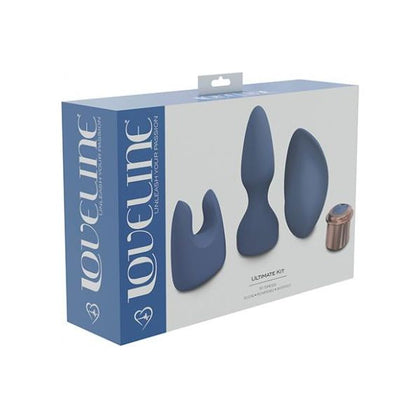 Introducing the Shots Loveline Ultimate Kit - Blue Grey, a Premium Rechargeable Vibrating Sleeve Set (Model LS-200) for Enhanced Sensations, Designed for All Genders for Ultimate Pleasure Experience