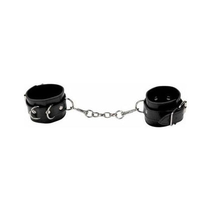 Ouch! Leather Cuffs for Hand and Ankles - Black, Model #1234, Unisex, Intimate Bondage Pleasure Accessory