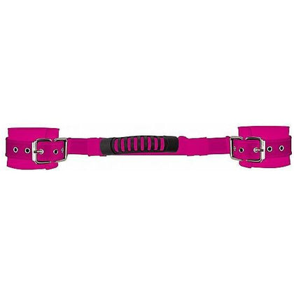 Ouch! Adjustable Leather Handcuffs with Handle - Model X123 - Unisex - Wrist Restraints for Intimate Pleasure - Pink - Adult Naughty Store