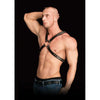 Adonis High Chest Halter Black Leather O-S: Sensual Bondage Lingerie for Men and Women, Model ADHCH-BL, Intense Pleasure in the Chest Area, One Size