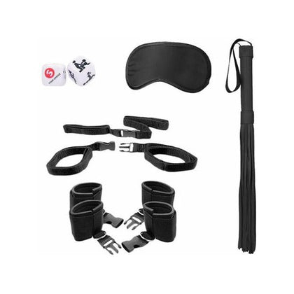 Introducing the Ouch Bed Post Bindings Restraint Kit Black - The Ultimate Bedroom Bondage Experience - Adult Naughty Store