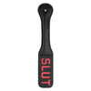 Leather Impressions - Black Slut Spanking Paddle | Model P-12.4 | Unisex | Impact Play | BDSM Toy - Adult Naughty Store