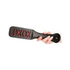 Ouch XOXO Paddle Black - Leather BDSM Spanking Toy for Submissive Pleasure - Model XOXO-001 - Unisex - Intense Impact Play - Black - Adult Naughty Store