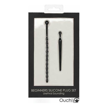 Silicone Plug Set for Beginners: Shots Ouch Urethral Sounding - Model 1B, Male, Urethral Stimulation, Black