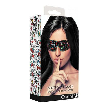 Shots Ouch Old School Tattoo Style Printed Eye Mask - Black