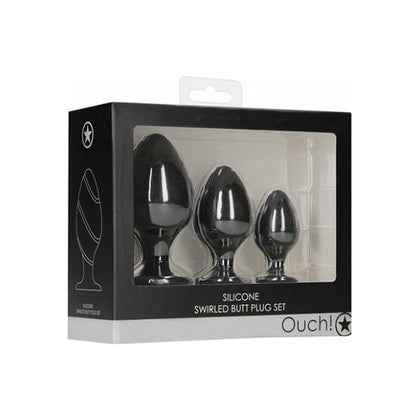 Shots Ouch Swirled Butt Plug Set - Black: The Ultimate Pleasure Experience for All Genders!