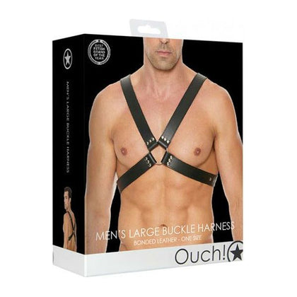 Shots Ouch Men's Large Buckle Harness - Black - Adult Naughty Store