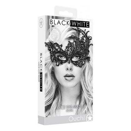 OUCH! Royal Black Lace Eye Mask - Elegant Venetian Inspired Handmade Seductive Mask for Sensual Play, Proms, Weddings, and Costume Events