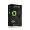 Introducing the Ouch! Glow-In-The-Dark Butt Plug with Cock Ring - Model X3, Unisex Anal and Penile Pleasure Toy in Fluorescent Green - Adult Naughty Store