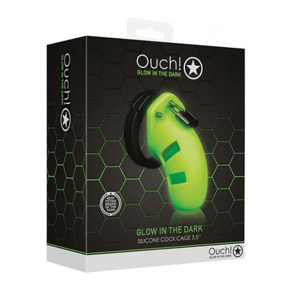 Ouch! Glow-In-The-Dark Cock Cage - Model 20 - Male Chastity Device for Intense Pleasure - Fluorescent Green