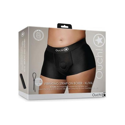 Ouch! Vibrating Strap-On Boxer XL/XXL - Black, for Enhanced Pleasure in Strap-On Play

Introducing the Ouch! Vibrating Strap-On Boxer XL/XXL - Black, the Ultimate Sensation-Enhancer for Strap-On Play
