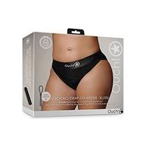Ouch! Vibrating Strap-On Hipster XL/XXL - Black, for Sensational Pleasure in Style