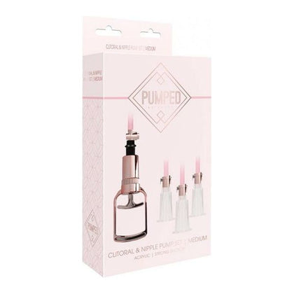 Introducing the Shots Pumped Clitoral & Nipple Pump Set - Medium Rose Gold: The Ultimate Sensation Enhancer for Intimate Pleasure