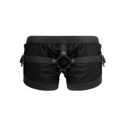 RealRock Boxer with Harness - Vibrating or Non-Vibrating Dong Attachment - Model X123 - Unisex - Deep Penetration - Black