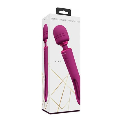 Introducing the VIVE KIKU VIVE056 Double-Ended Wand & G-spot Stimulator in Pink for Ultimate Pleasure - Women's Waterproof Dual Motor Silicone Sex Toy - Adult Naughty Store