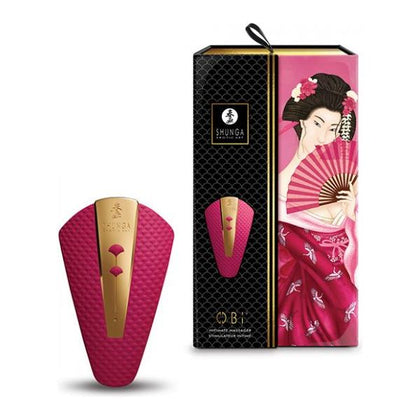 Shunga Obi Intimate Massager - Powerful Clitoral Stimulator for Women - Multi-Pleasure Stimulation - Raspberry - Adult Naughty Store