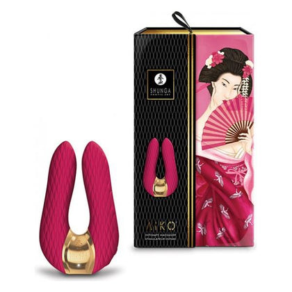 Shunga Aiko Intimate Massager - Powerful Clitoral Stimulation with 10 Vibration Modes - Women's Pleasure Toy - Raspberry - Adult Naughty Store