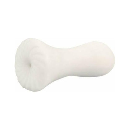 SI Novelties Strokin It Male Masturbator White - Ribbed Double Hole Pleasure Toy for Men