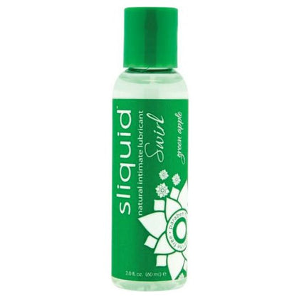 Sliquid Naturals Swirl Green Apple Water-Based Flavored Lubricant 2oz - Enhance Your Sensual Experience with this Exquisite and Refreshing Pleasure Enhancer