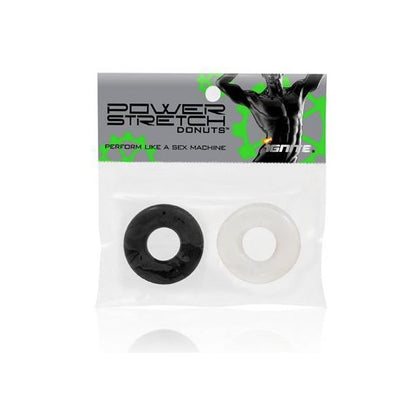 Si Novelties Power Stretch Donuts 2 Pack Black-Clear - Thick Rubber Cock Rings for Enhanced Pleasure - Adult Naughty Store