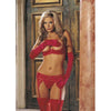 Shirley's Of Hollywood Lace & Stretch Mesh Garterbelt - Cherry Red OS: Sensual Women's Lingerie for Thigh-High Temptation in One Size - Adult Naughty Store