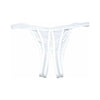 Shirley of Hollywood Scalloped Embroidery Crotchless Thong Panty - White, Model SH-CE-TP-WHT, Women's, Intimate Pleasure, One Size Fits Most - Adult Naughty Store