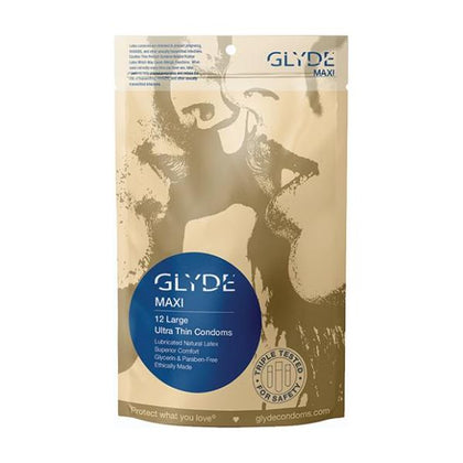 UNION Glyde Maxi Condoms - Pack of 12 | Ultra-Thin Vegan-Friendly Latex Condoms | Standard-Medium Size | Flared Head for Enhanced Sensation | Triple Tested for Safety and Performance