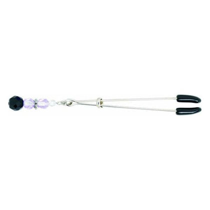 Purple Passion Adjustable Beaded Clit Clamp with Tweezer Tip - Sensual Intimacy Lingerie - Model PBC-001 - Women - Clitoral Stimulation - One Size