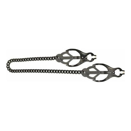 Spartacus Black Butterfly Nipple Clamps with Chain - Intense Sensations for Nipple Play Enthusiasts