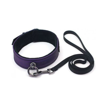 Spartacus Galaxy Legend Purple Faux Leather Collar & Webbing Leash - Model SL-2001 - Unisex BDSM Bondage Accessory for Enhanced Pleasure