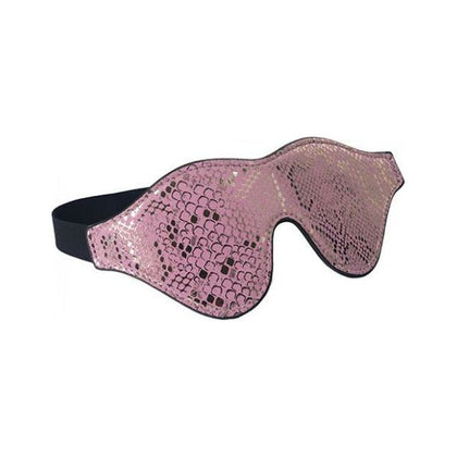 Spartacus Leather Blindfold - Pink Snakeskin Micro Fiber - Sensual Pleasure for All Genders