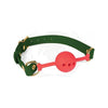 Spartacus Silicone Ball Gag - Model 46M: Green PU Straps for Enhanced Pleasure - Adult Naughty Store