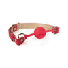 Spartacus Silicone Ball Gag - Model 46MM: Red Gold PU Straps for Sensual Pleasure - Adult Naughty Store