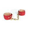 Spartacus Red PU Wrist Cuffs with Plush Lining - Ultimate Bondage Experience for Him and Her - Adult Naughty Store