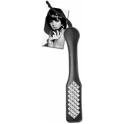 Sex & Mischief Studded Paddle - Intensify Pleasure with the Black Leather BDSM Spanking Toy - Model SM-SP001 - Unisex - Dual-Sided for Versatile Sensations - Black - Adult Naughty Store