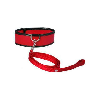 Sex & Mischief Red Leash and Collar - BDSM Bondage Toy for Submissive Play, Model RLC-001, Unisex, Neck and Leash Restraint, Vibrant Red